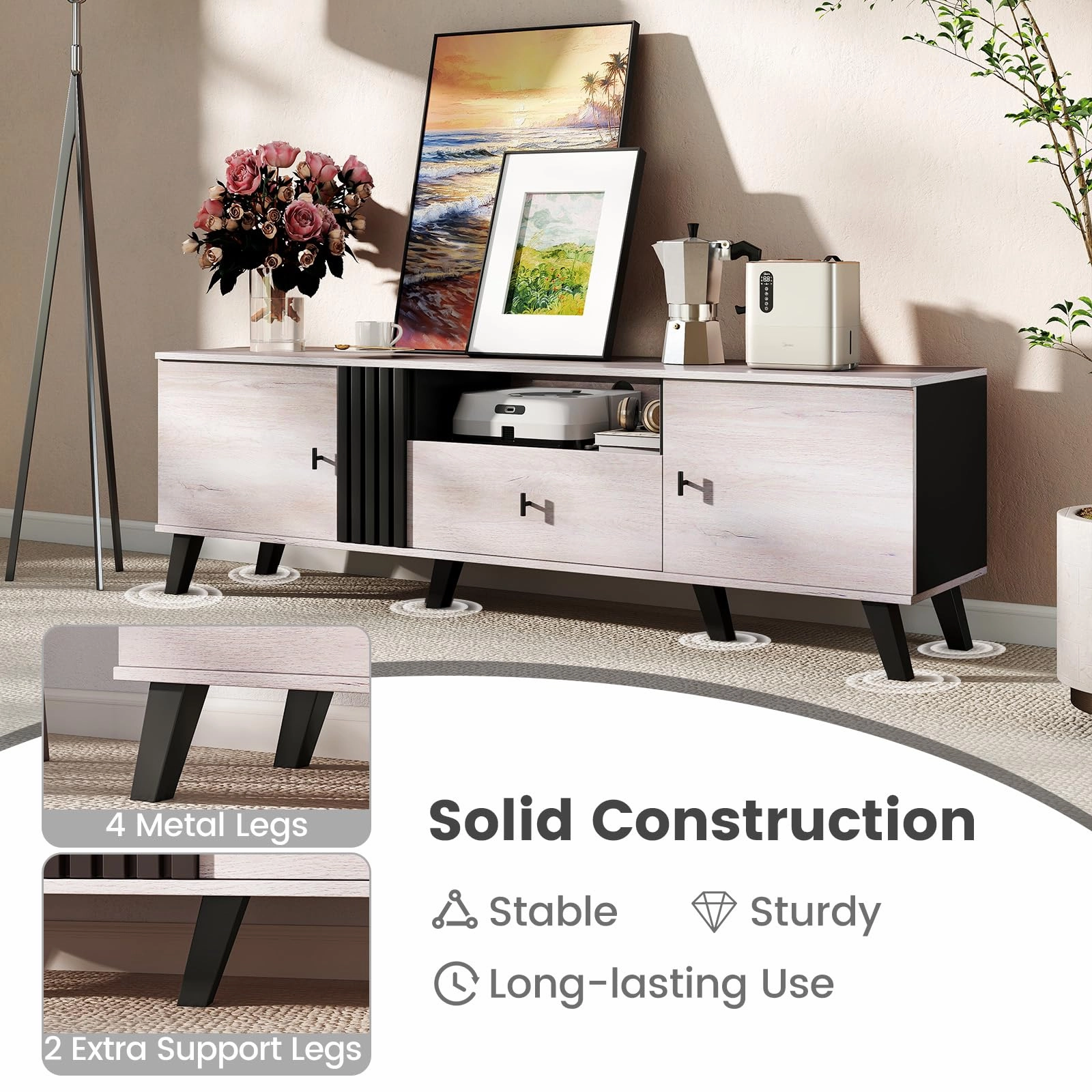 Giantex Modern TV Stand for 65-80 Inch TV