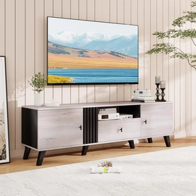 Giantex Modern TV Stand for 65-80 Inch TV doormat, welcome mat