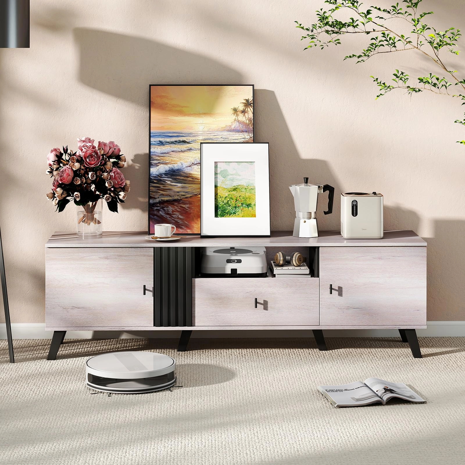 Giantex Modern TV Stand for 65-80 Inch TV