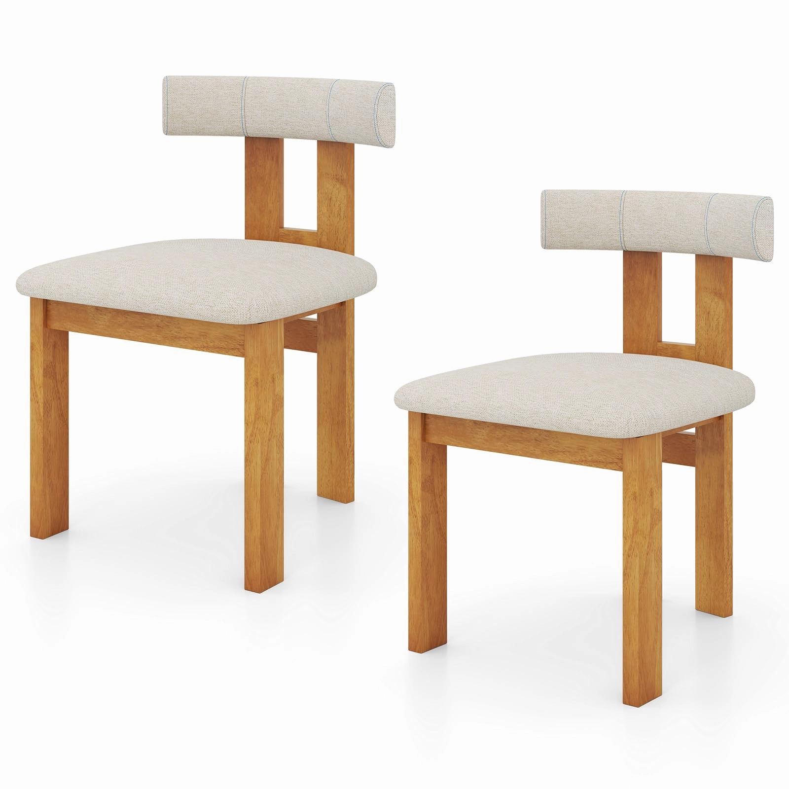 Giantex Modern Upholstered Accent Side Chairs with Curved Backrest kitchen towel, placemats