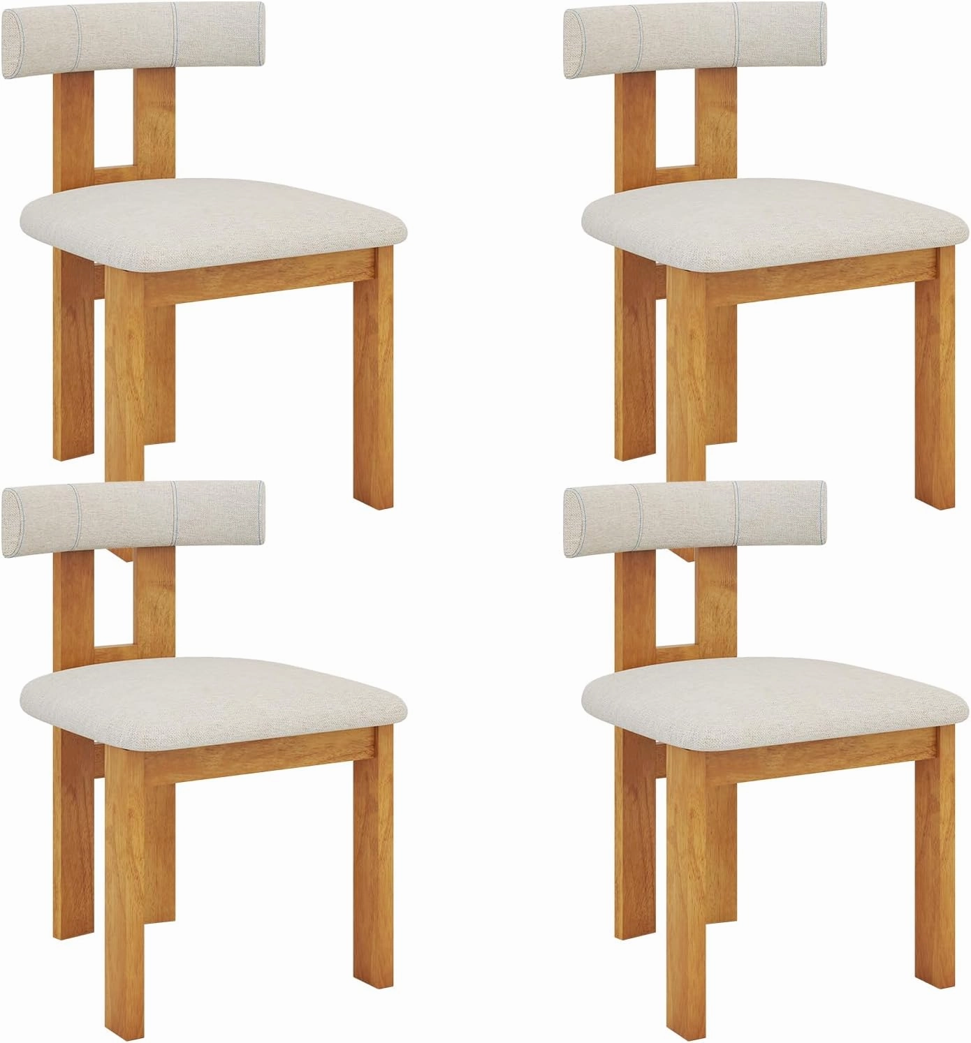 Giantex Modern Upholstered Accent Side Chairs with Curved Backrest