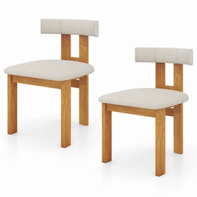 Giantex Modern Upholstered Accent Side Chairs with Curved Backrest kitchen towel, placemats