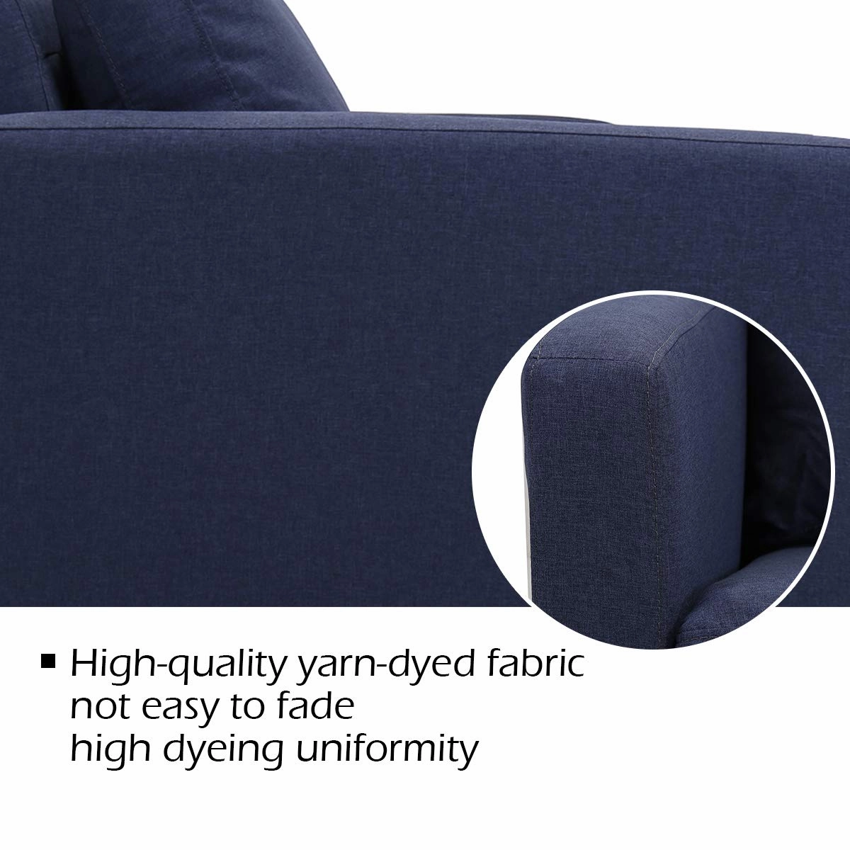 Giantex Modern Upholstered Accent Sofa, Fabric Futon Sofa Bed