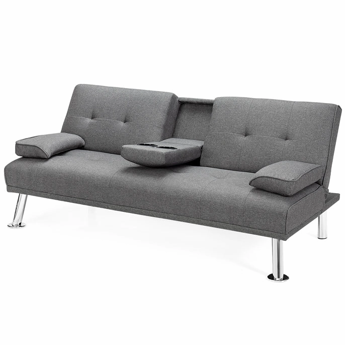 Giantex Modern Upholstered Accent Sofa, Fabric Futon Sofa Bed