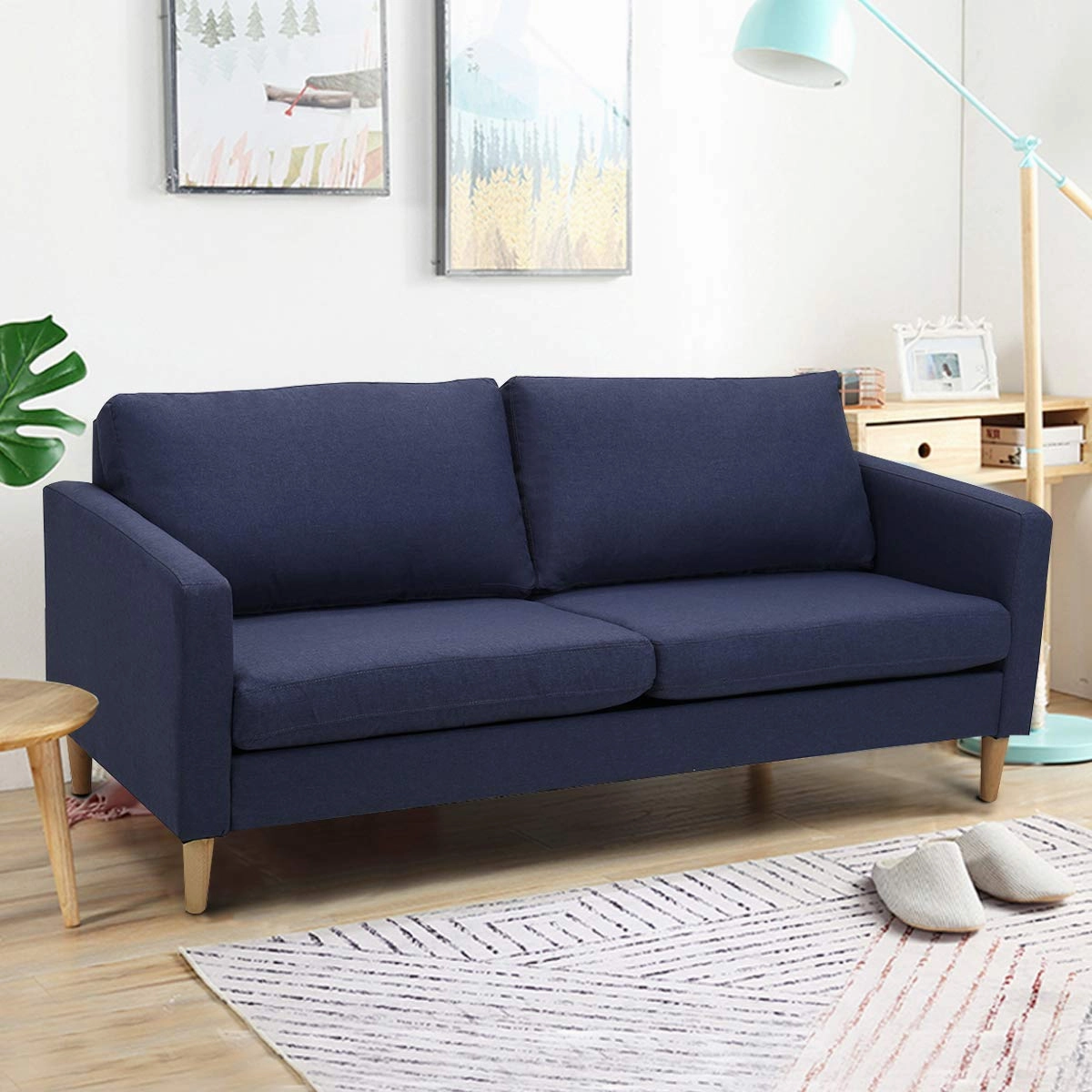 Giantex Modern Upholstered Accent Sofa, Fabric Futon Sofa Bed