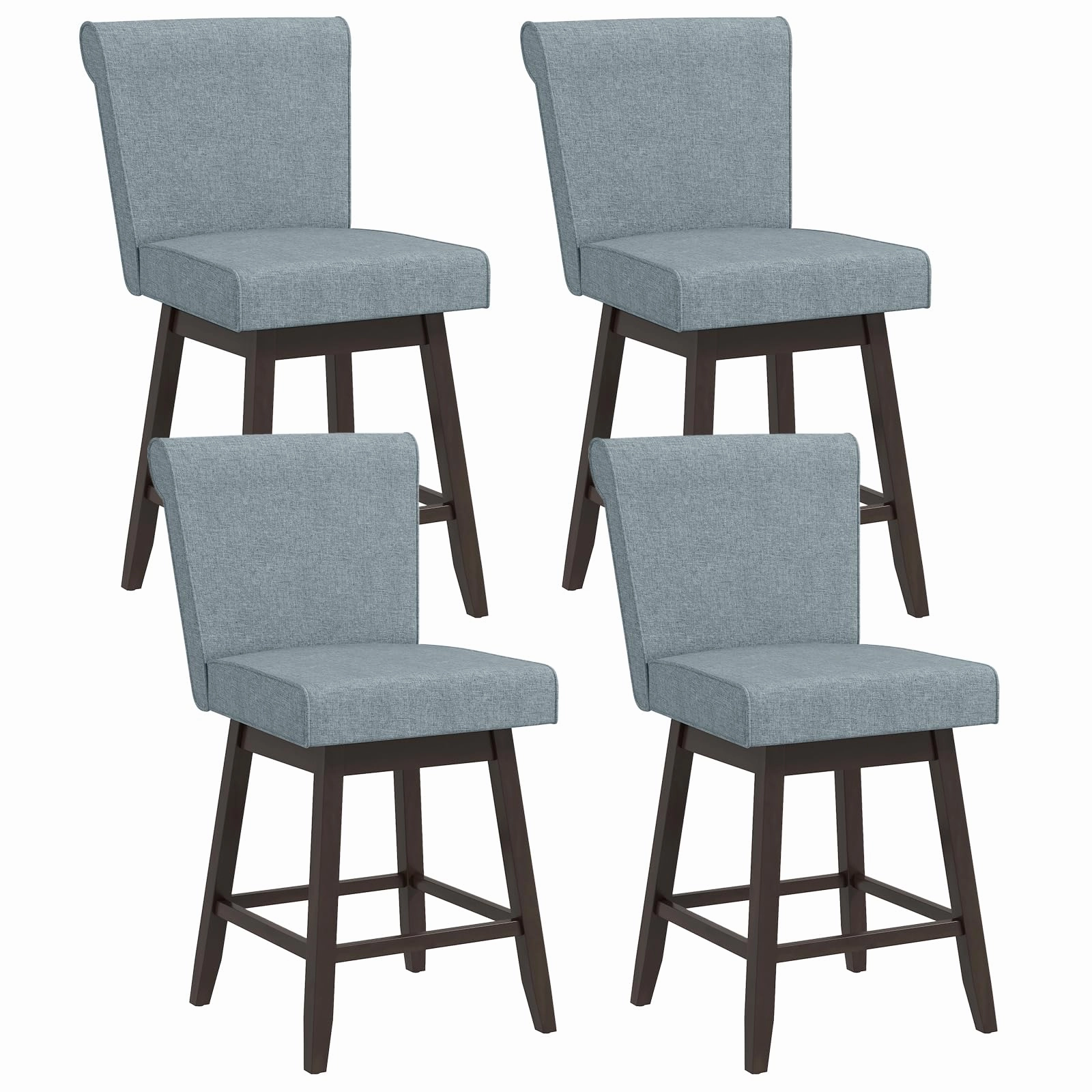 Giantex Modern Upholstered Bar Stools Set