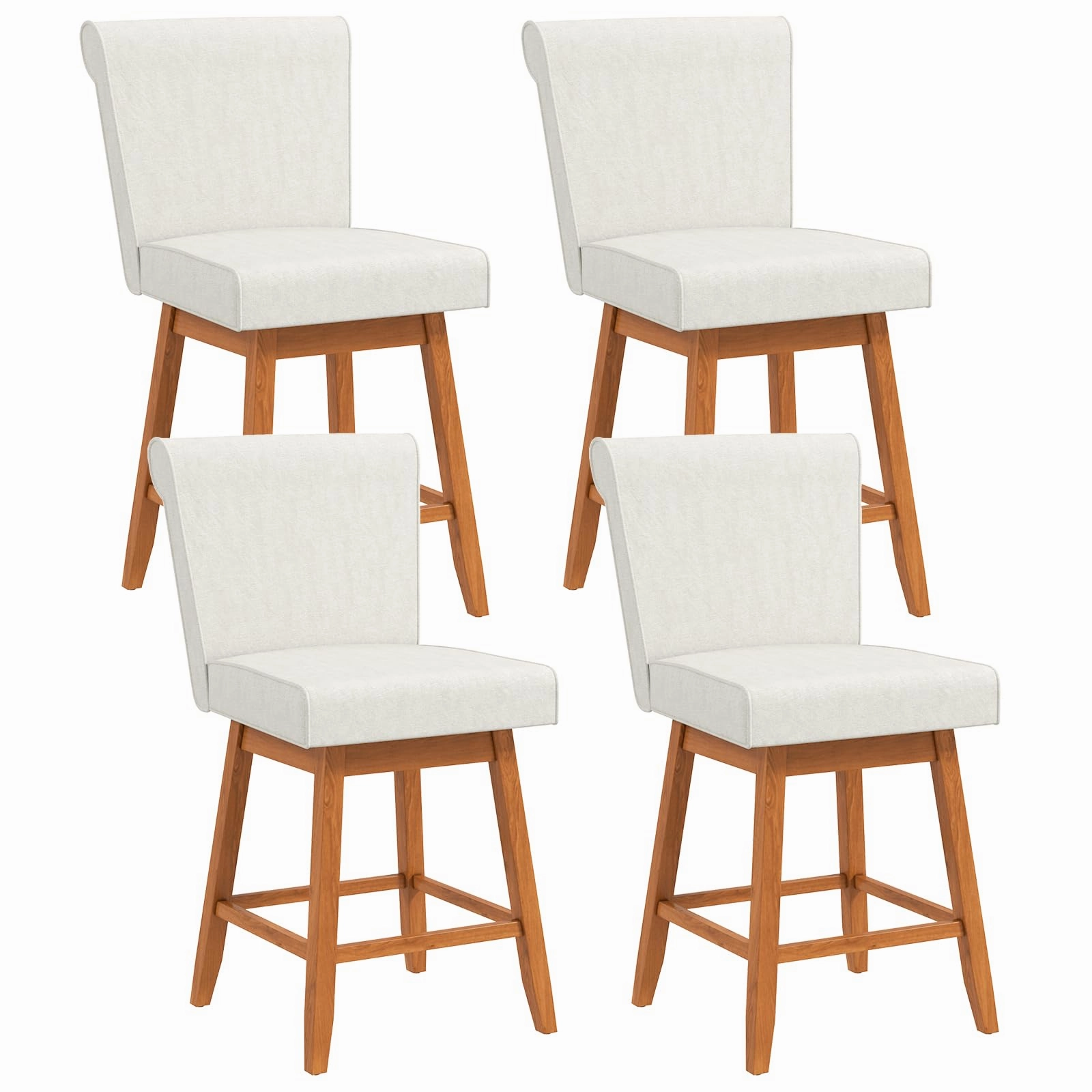 Giantex Modern Upholstered Bar Stools Set