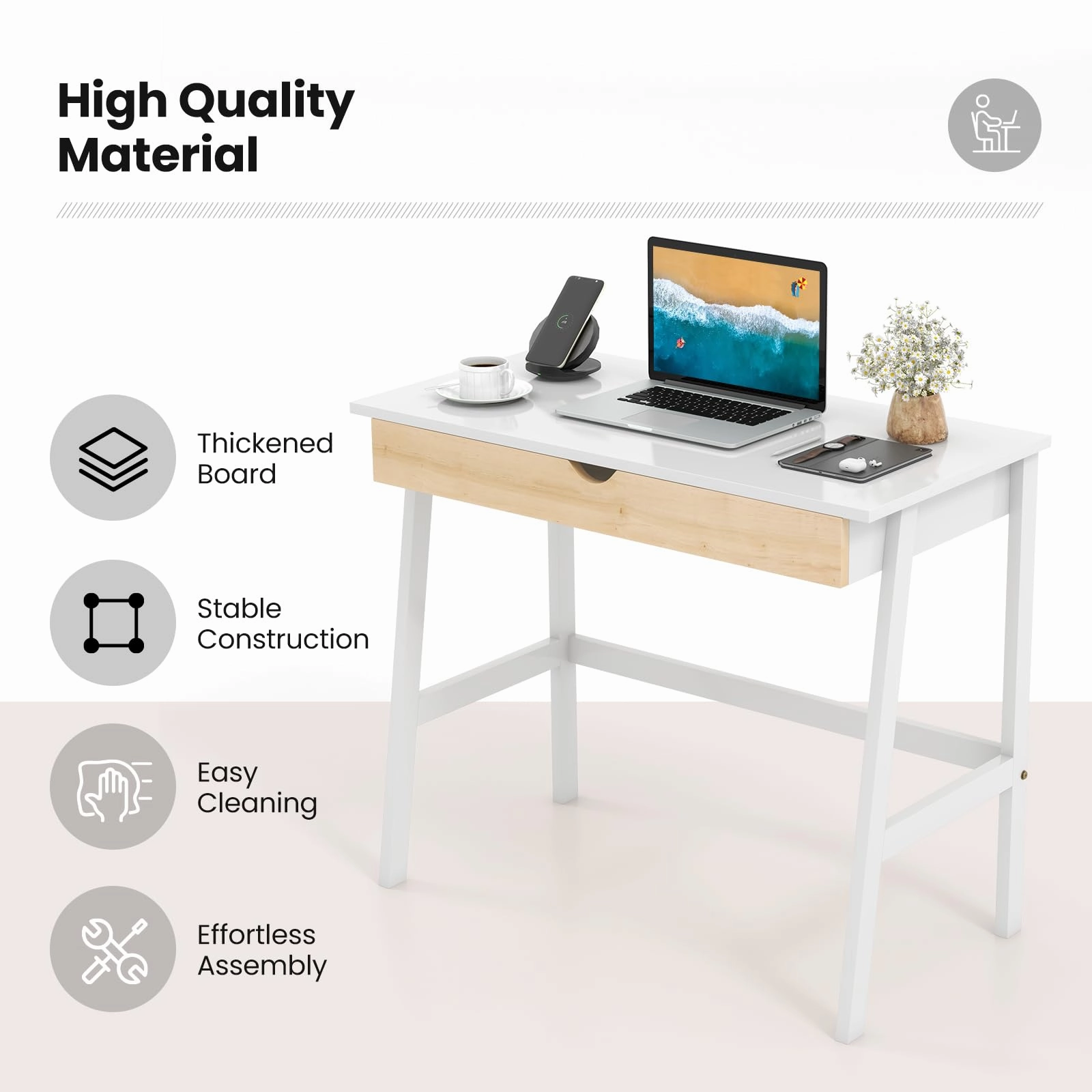 Giantex Modern Writing Desk with Drawer