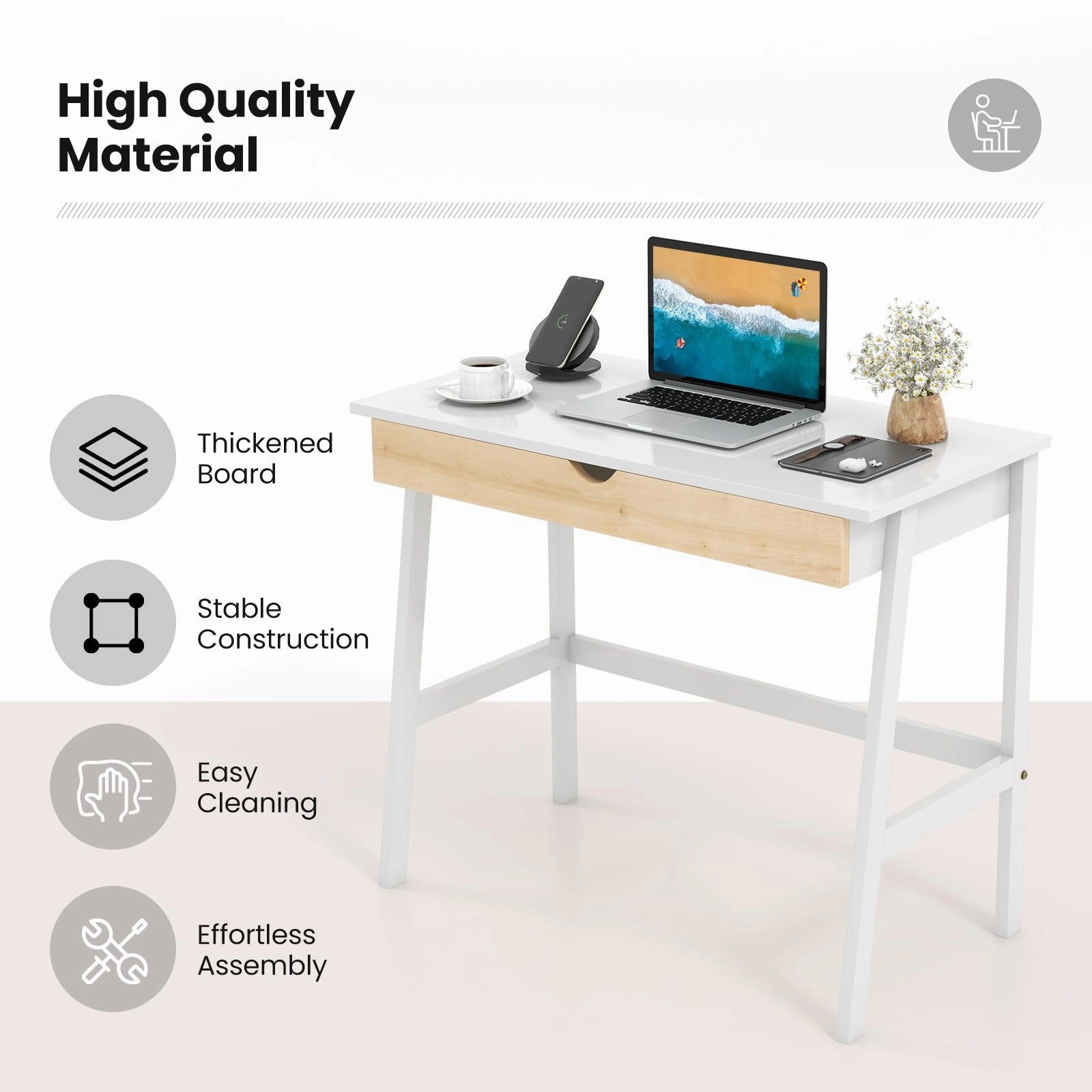 Giantex Modern Writing Desk with Drawer