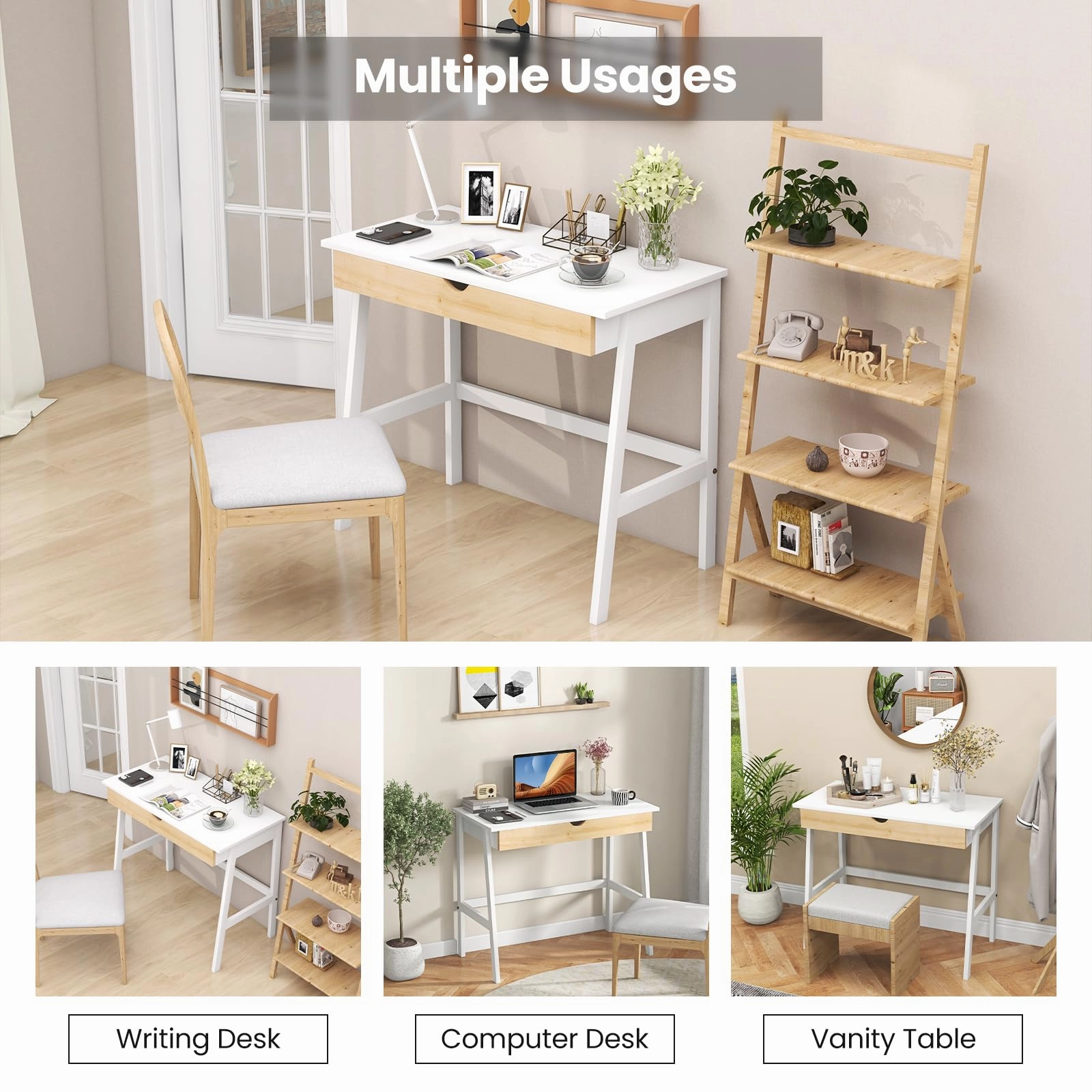 Giantex Modern Writing Desk with Drawer
