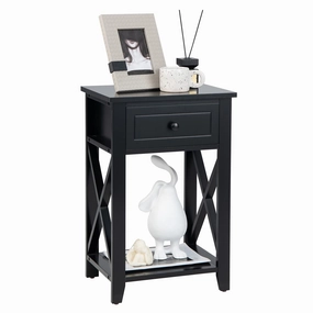 Giantex Modern X-Design Nightstand entry bench, mudroom storage