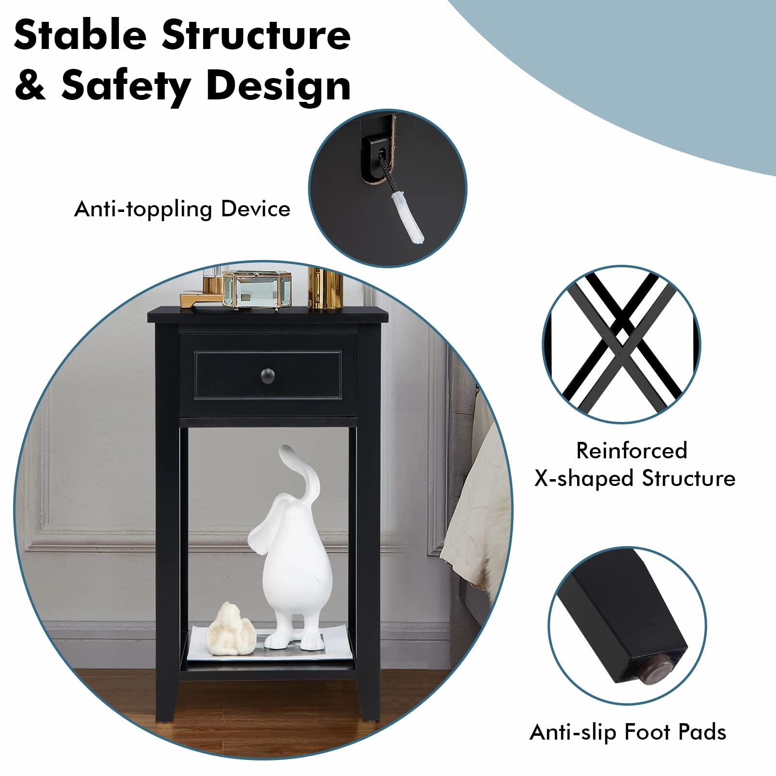 Giantex Modern X-Design Nightstand