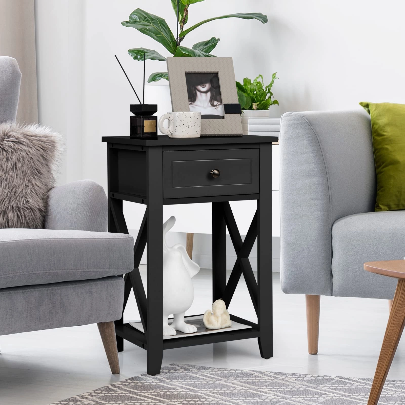 Giantex Modern X-Design Nightstand
