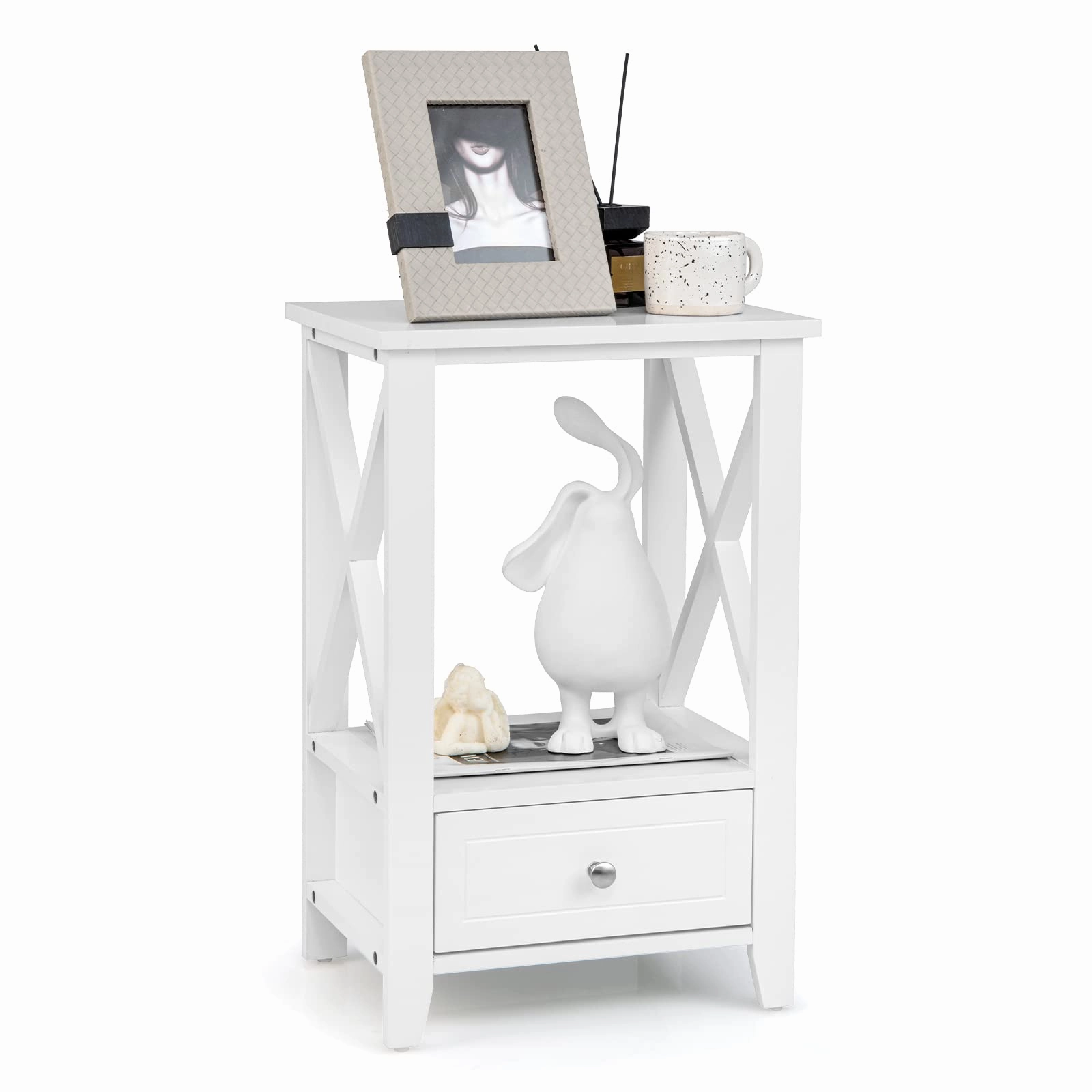 Giantex Modern X-Design Nightstand Set