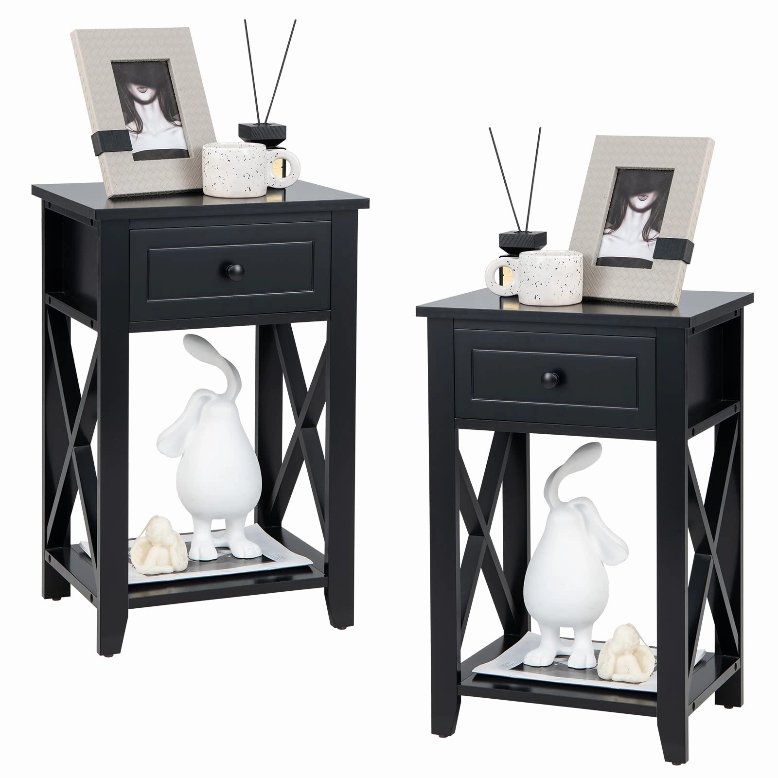 Giantex Modern X-Design Nightstand
