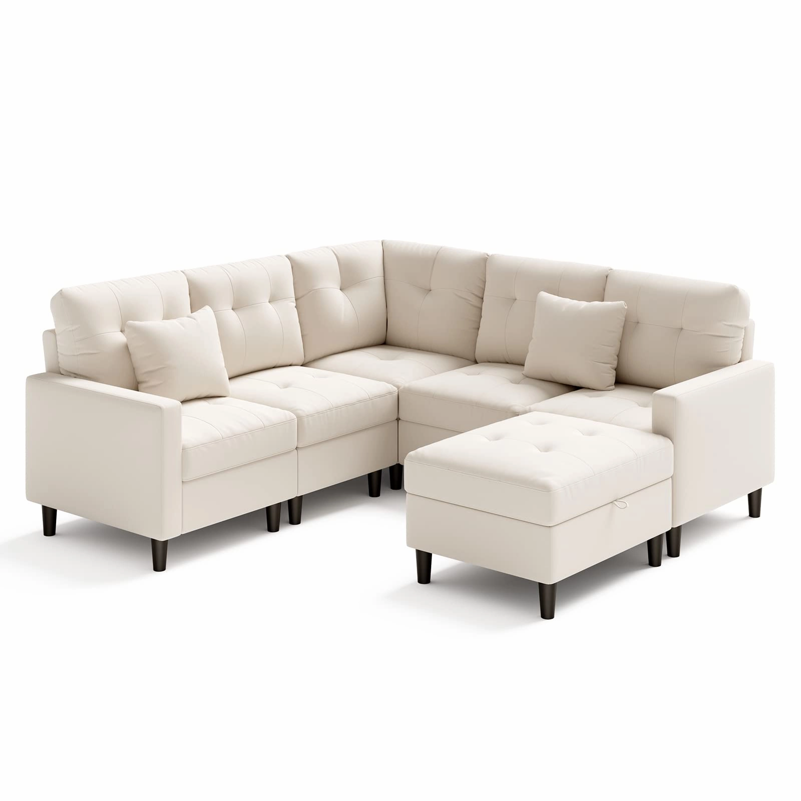 Giantex Modular Sectional Sofa Couch storage ottoman, pouf