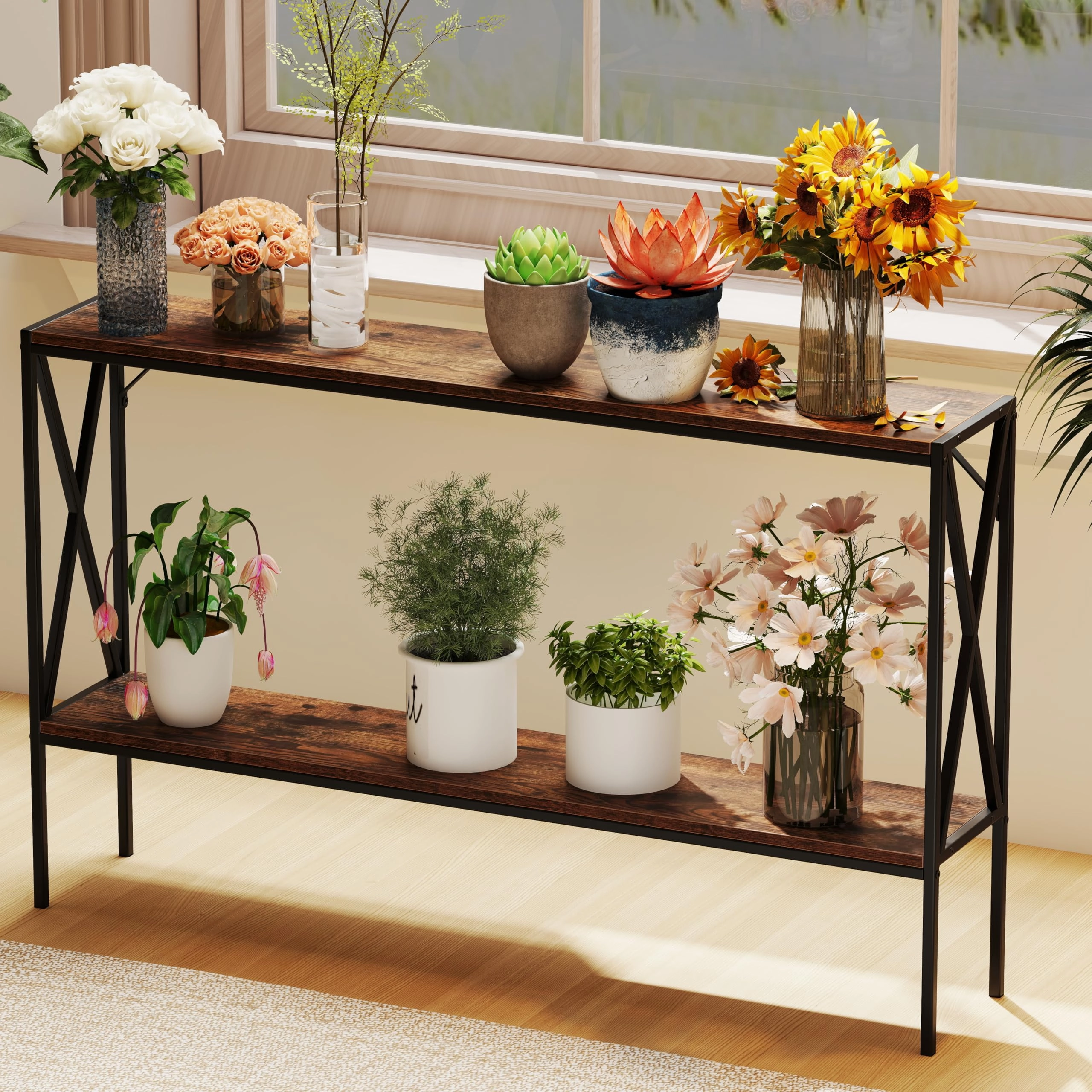 Giantex Narrow Entryway Table with Storage Shelf
