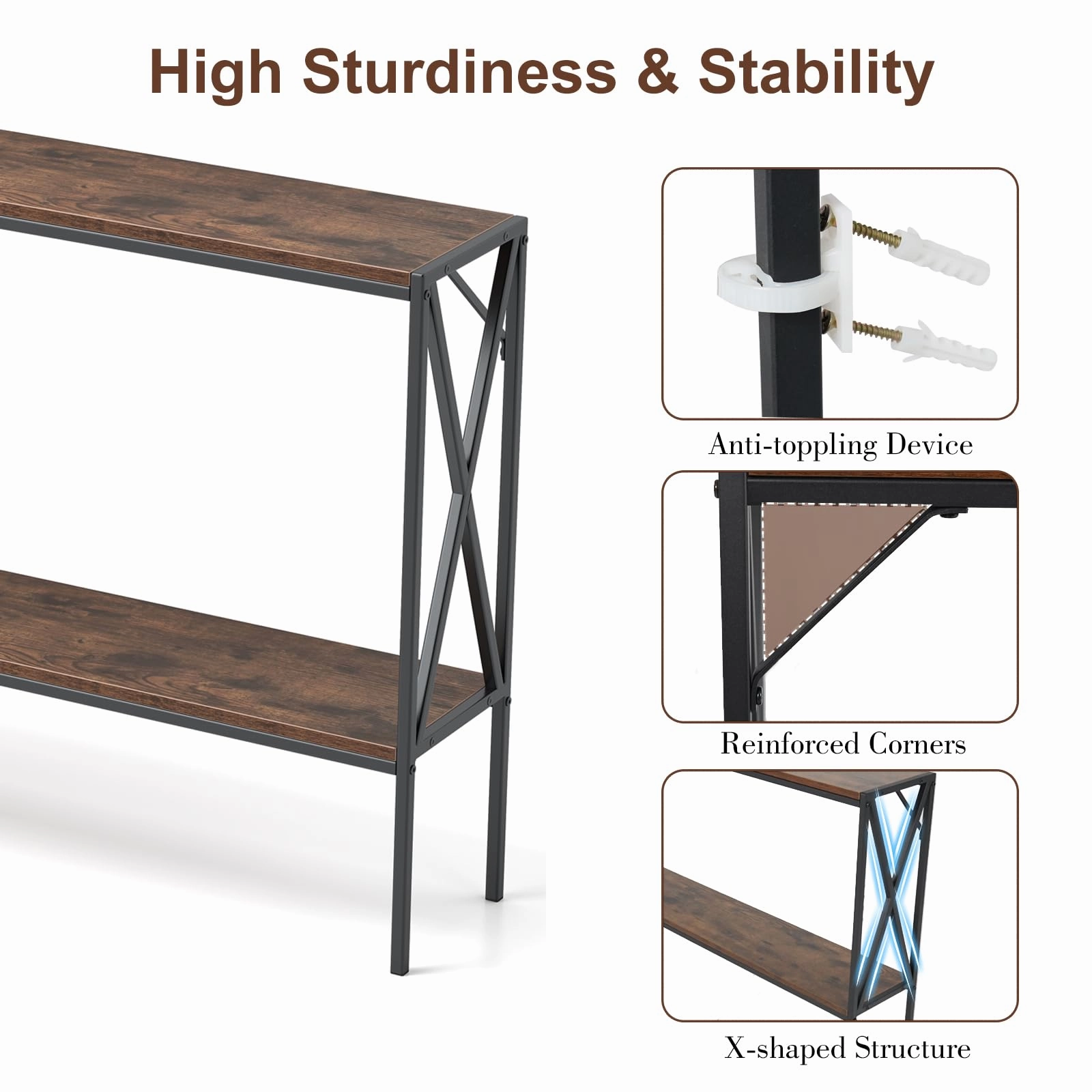 Giantex Narrow Entryway Table with Storage Shelf