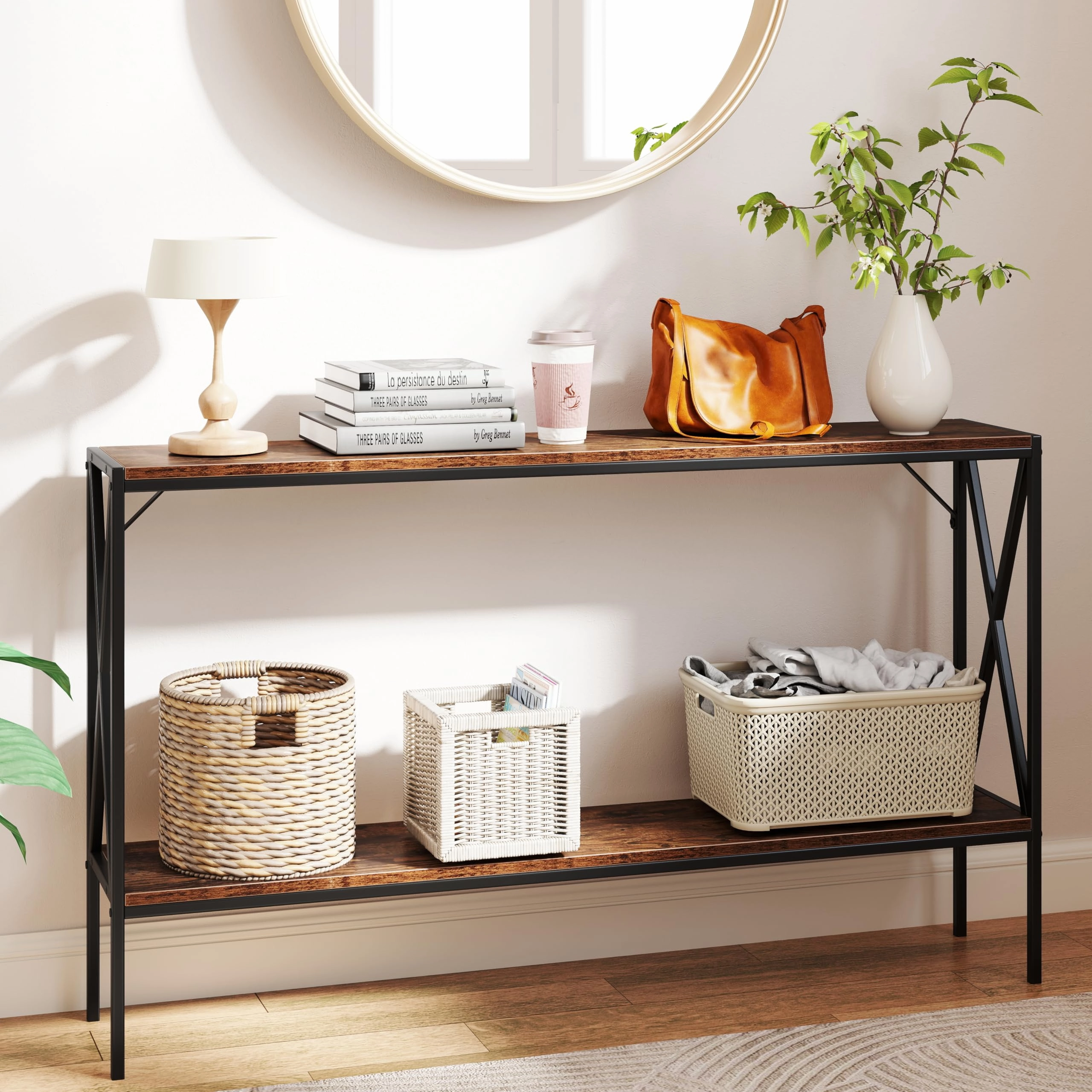 Giantex Narrow Entryway Table with Storage Shelf
