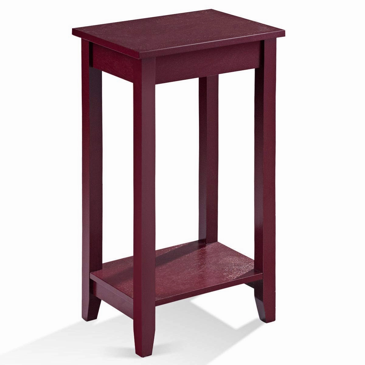 Giantex Narrow Telephone Table with Shelf and Legs for Small Spaces, Espresso