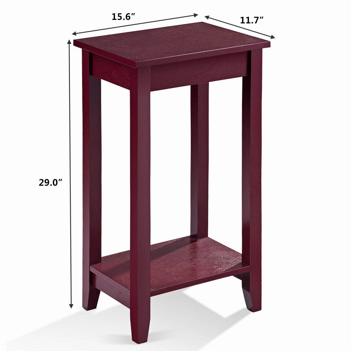 Giantex Narrow Telephone Table with Shelf and Legs for Small Spaces, Espresso