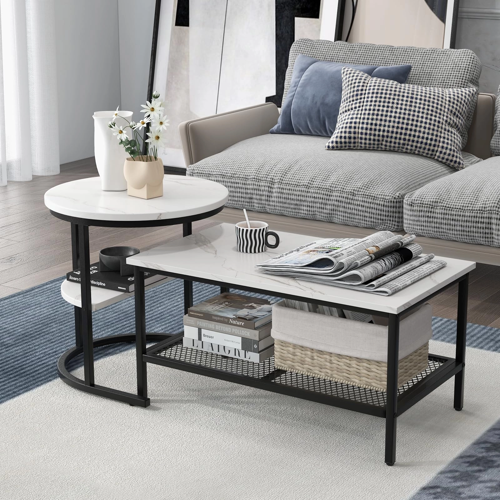 Giantex Nesting Coffee Table Set console table, hallway table