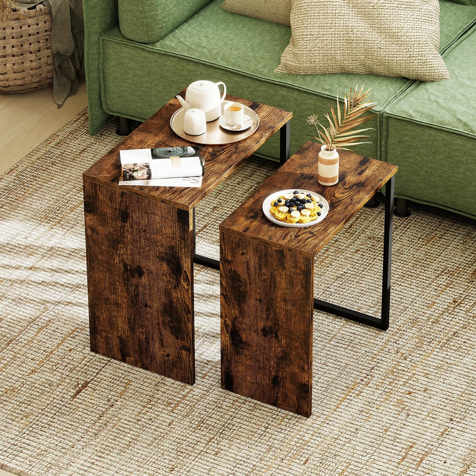 Giantex Nesting Coffee Table Set of 2 for Living Room