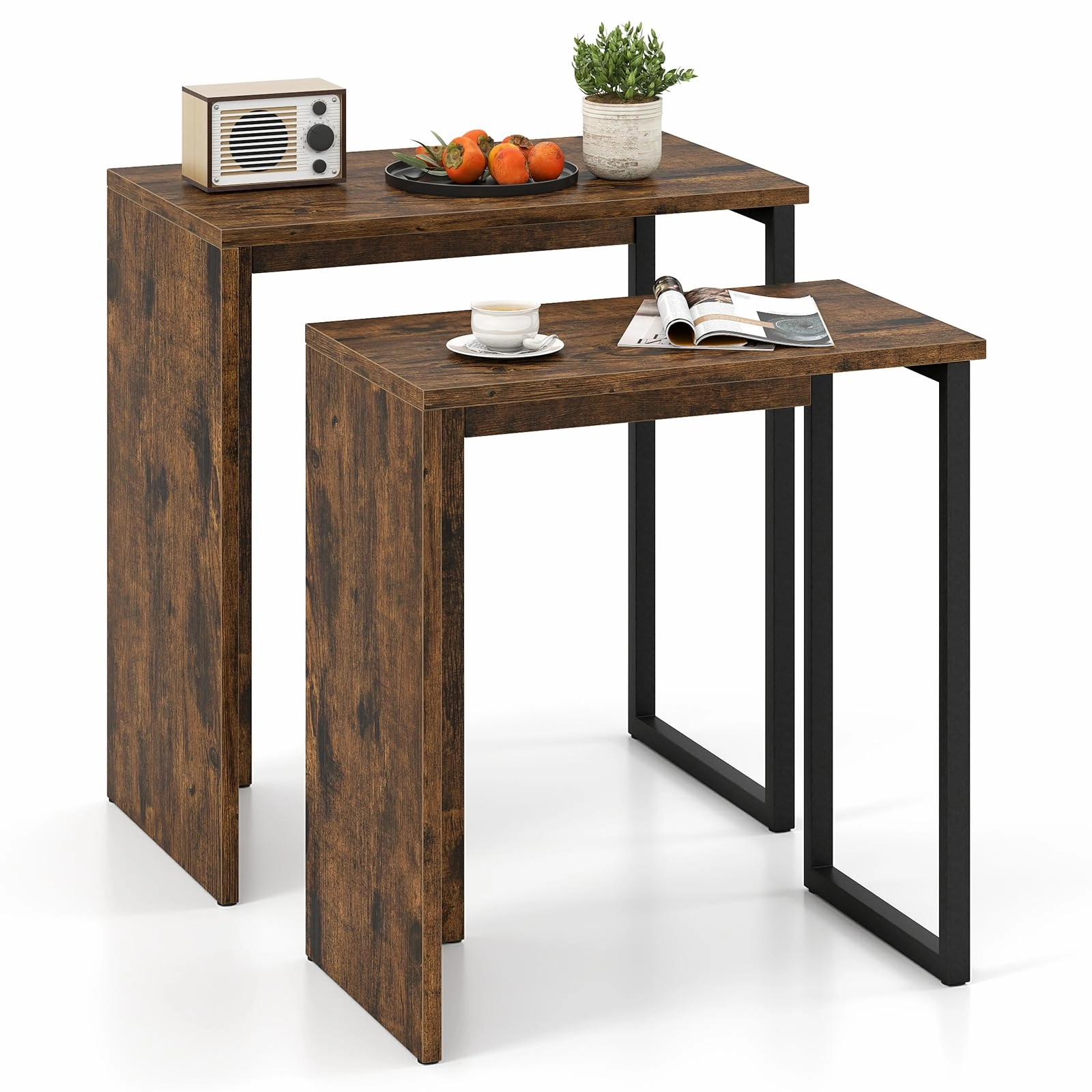 Giantex Nesting Coffee Table Set of 2 for Living Room console table, hallway table
