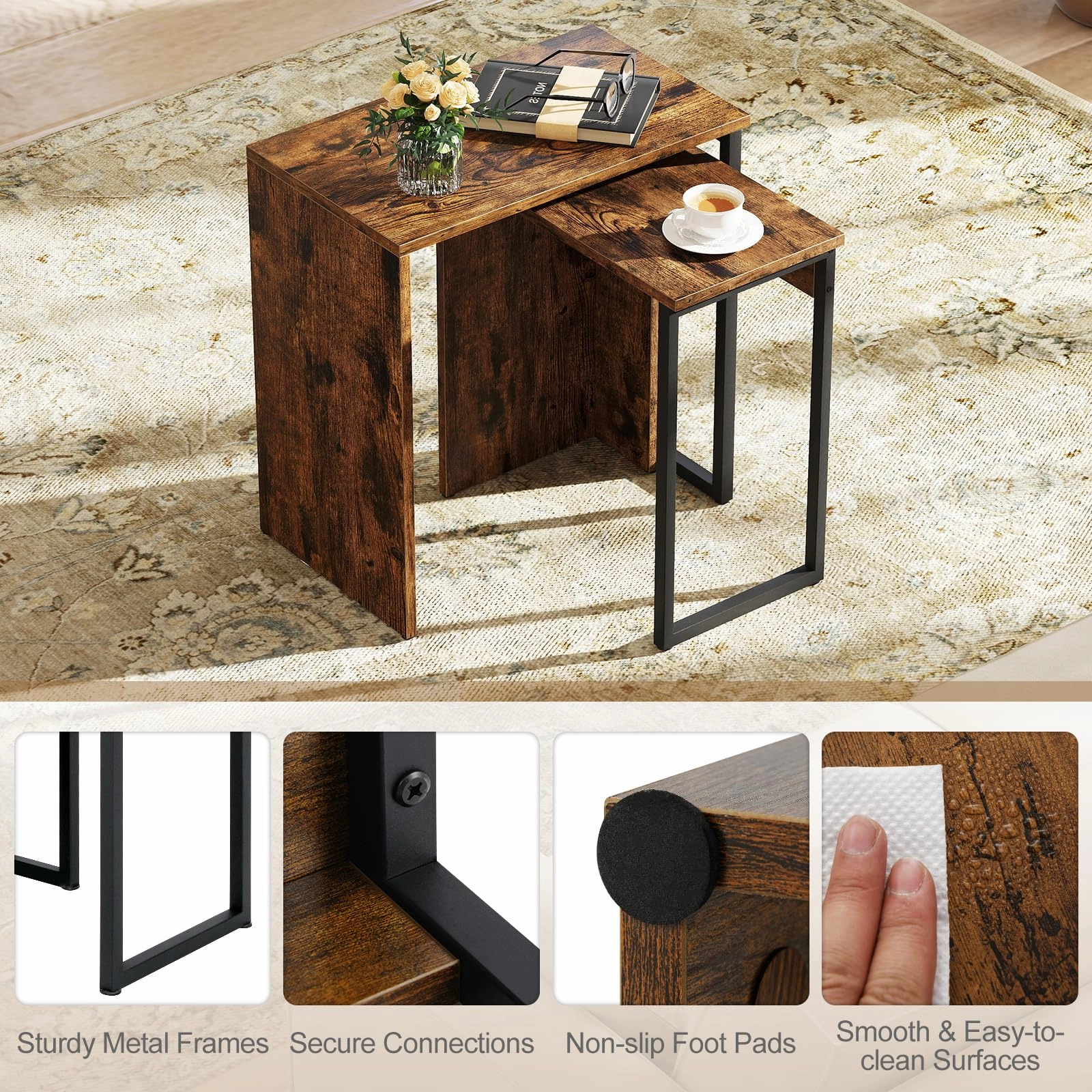 Giantex Nesting Coffee Table Set of 2 for Living Room