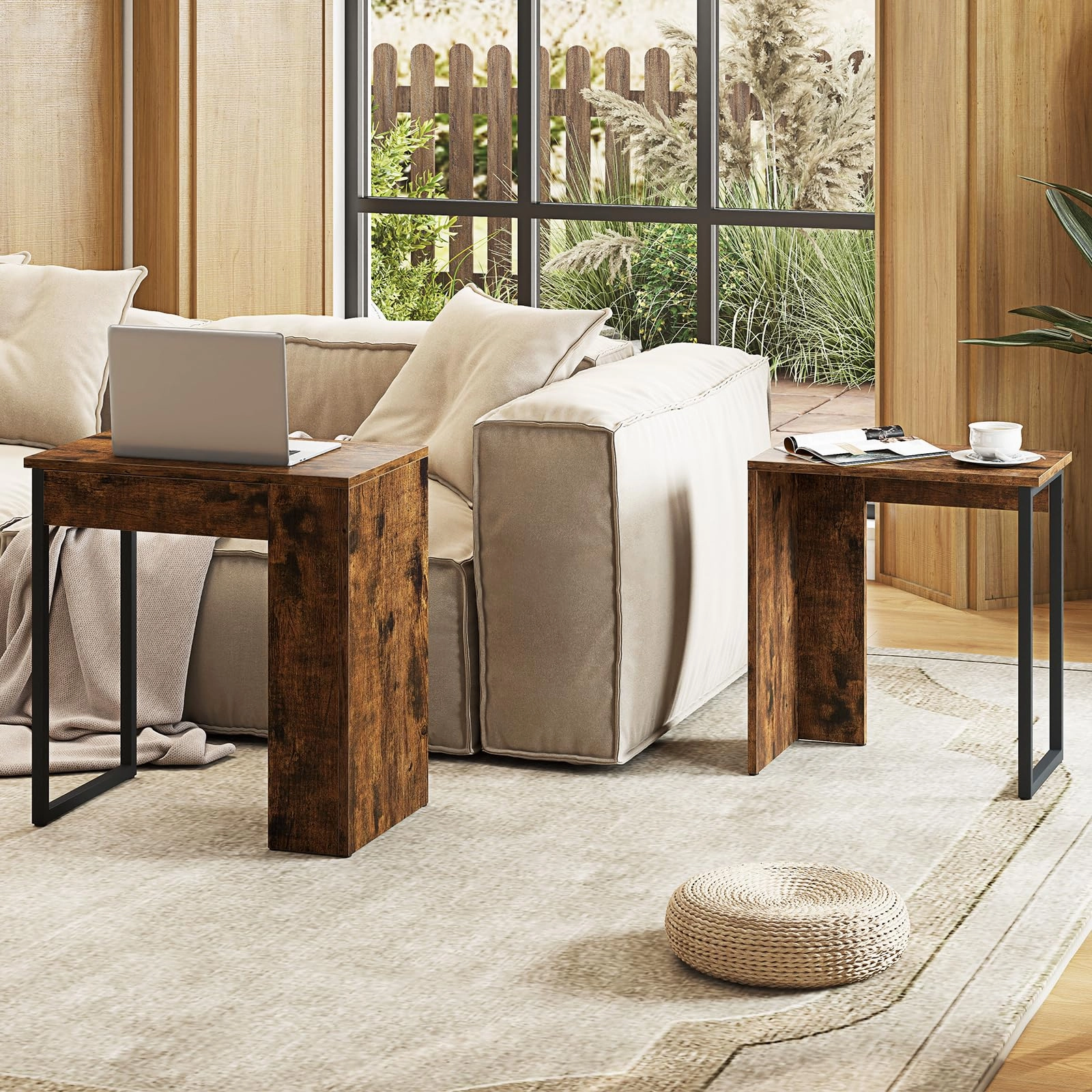 Giantex Nesting Coffee Table Set of 2 for Living Room