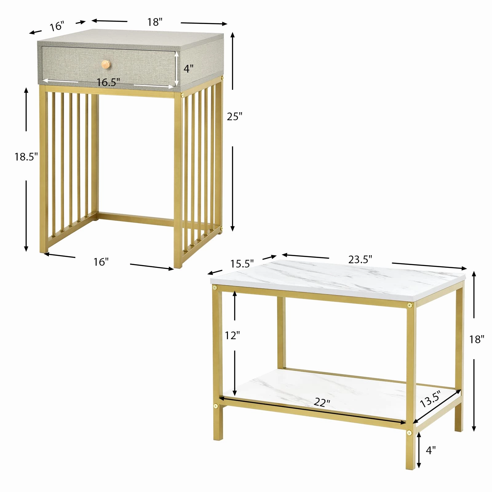 Giantex Nesting Coffee Table Set w/Drawer & Shelf