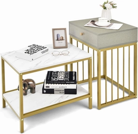 Giantex Nesting Coffee Table Set w/Drawer & Shelf console table, hallway table