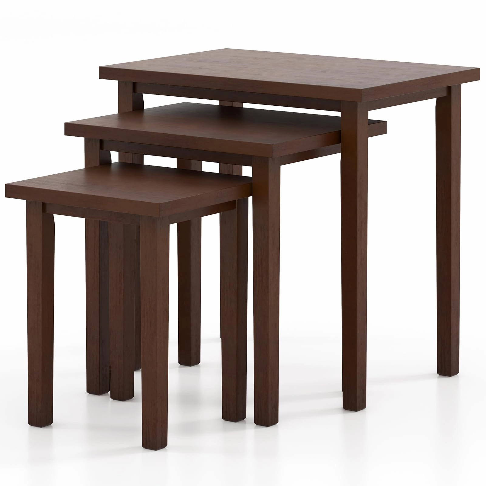 Giantex Nesting Tables Set of 3, Farmhouse Stacking Side Tables with Rubber Legs entry bench, mudroom storage