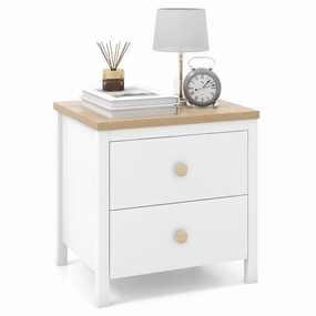 Giantex Night Stand with 2 Drawers, Farmhouse Bedside Table with Cute Round Knobs entry bench, mudroom storage