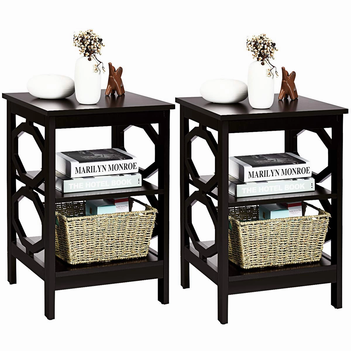 Giantex Nightstand 3-Tier End Table Multifunctional