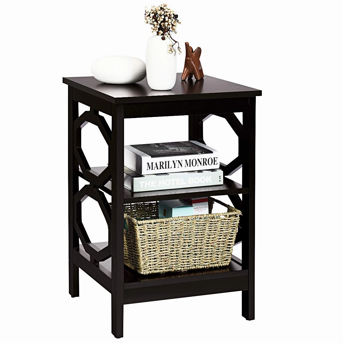 Giantex Nightstand 3-Tier End Table Multifunctional