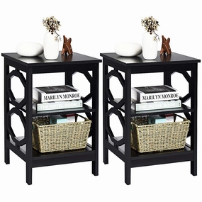 Giantex Nightstand 3-Tier End Table Multifunctional entry bench, mudroom storage