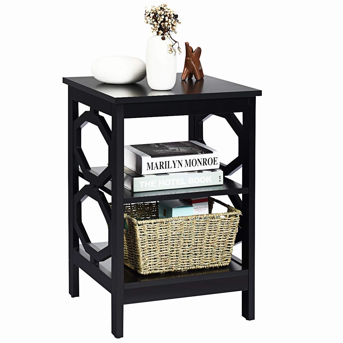 Giantex Nightstand 3-Tier End Table Multifunctional