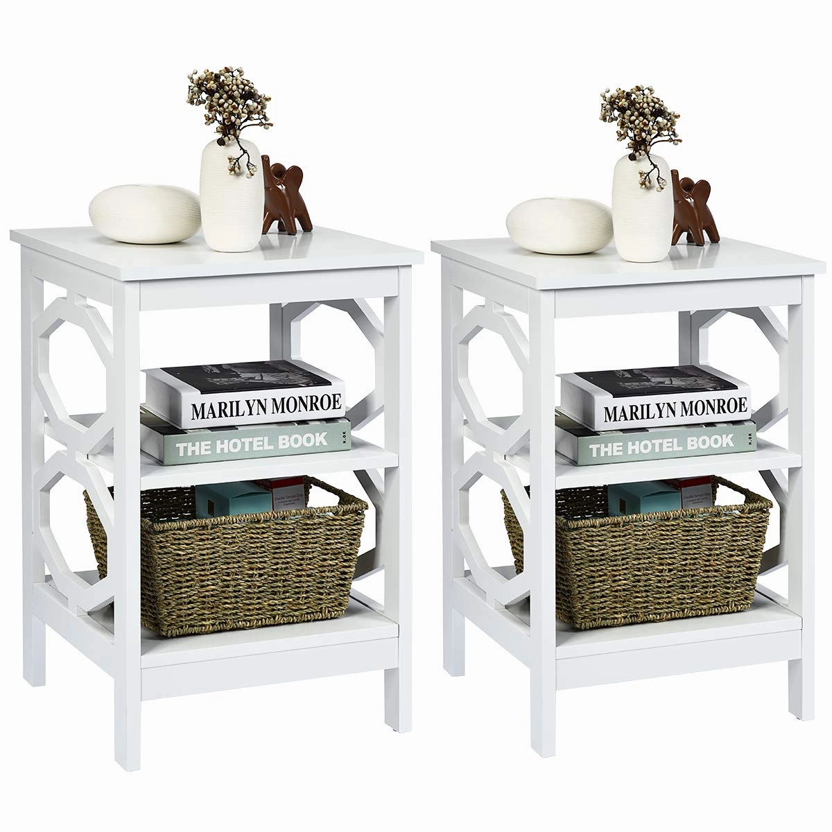 Giantex Nightstand 3-Tier End Table Multifunctional