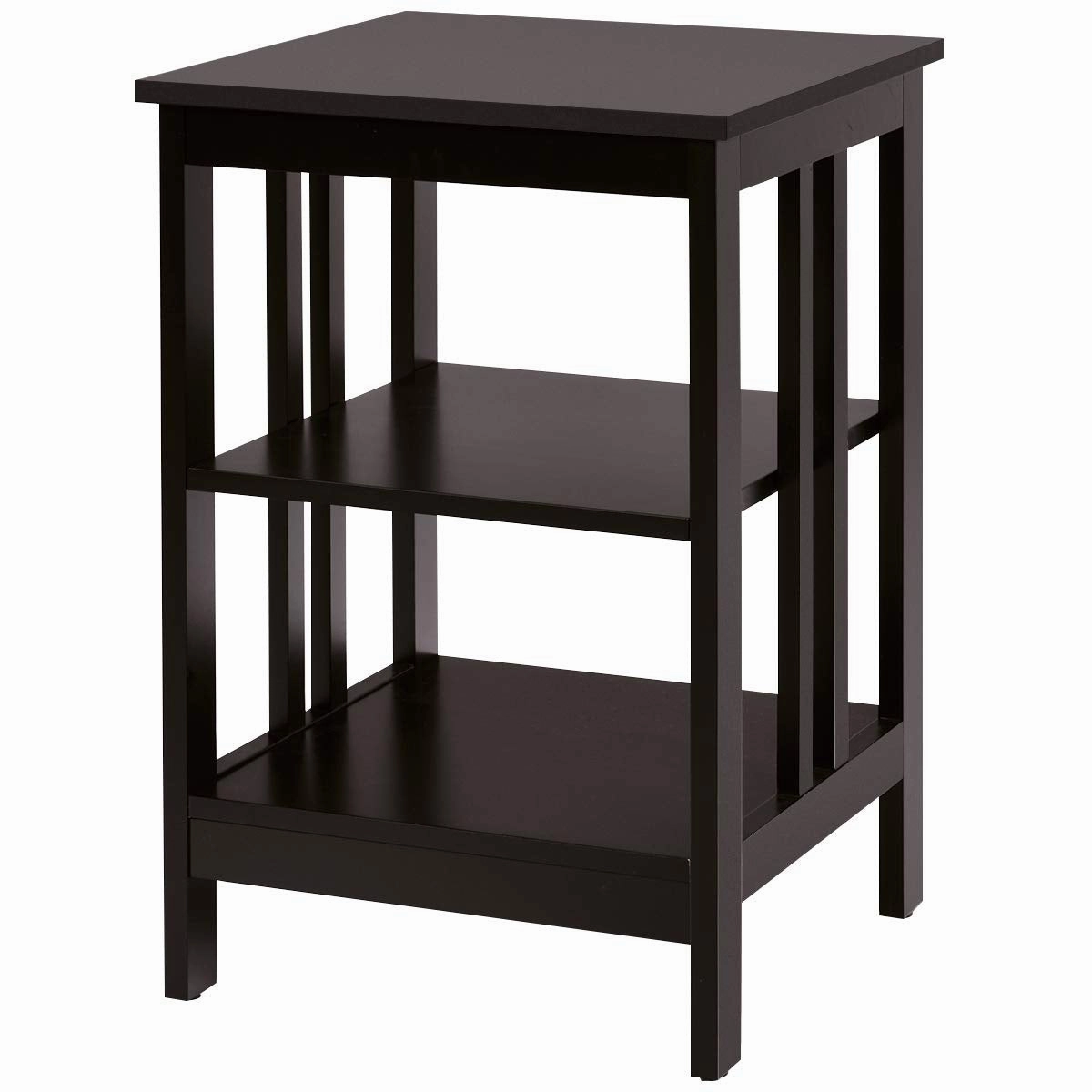 Giantex Nightstand 3-Tier Sofa Side Table W/Reinforced Bars and Stable Structure