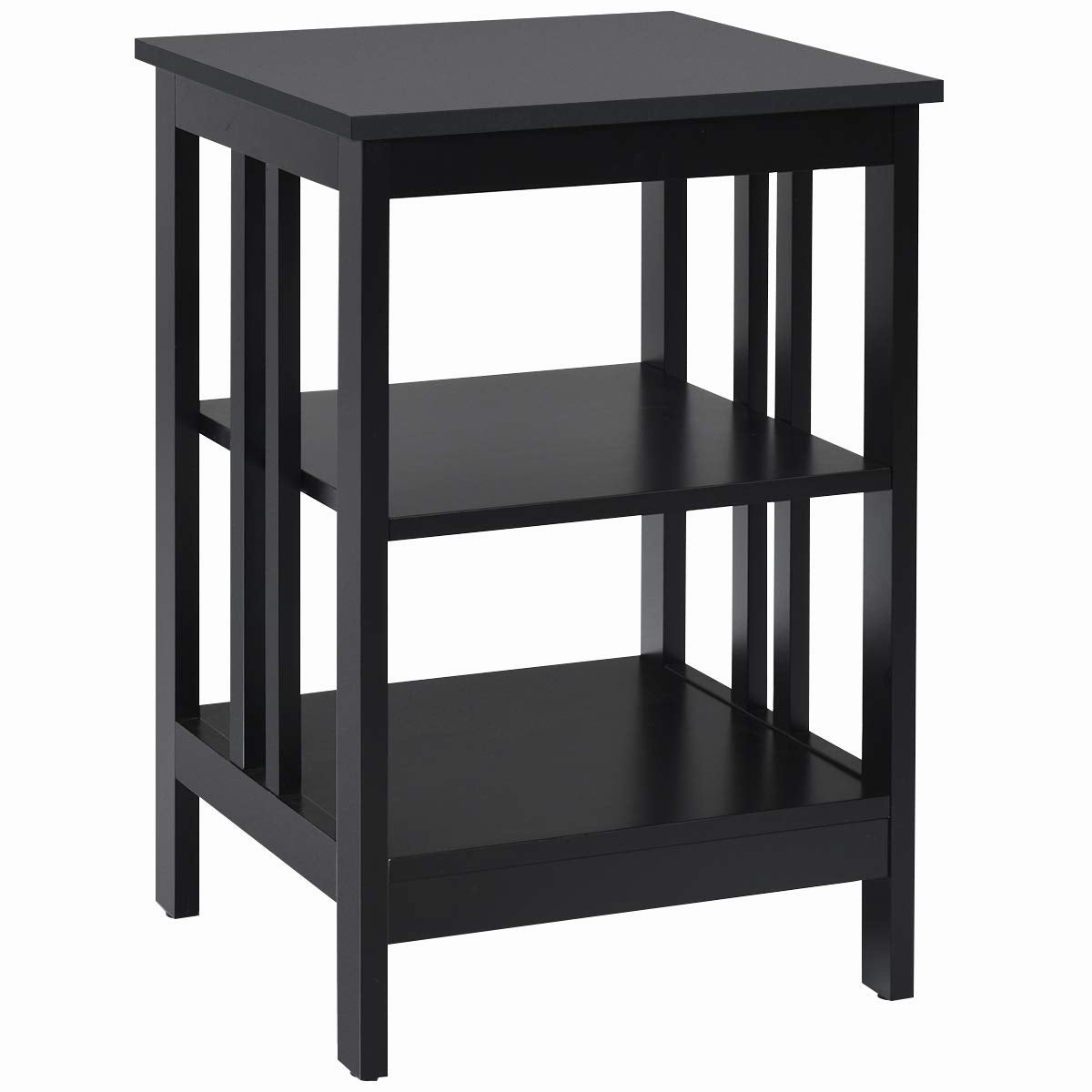 Giantex Nightstand 3-Tier Sofa Side Table W/Reinforced Bars and Stable Structure