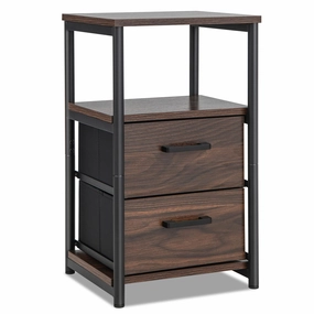 Giantex Nightstand, Bedside Table with 2 Fabric Drawers & Open Wood Shelf Storage office chair, ergonomic chair