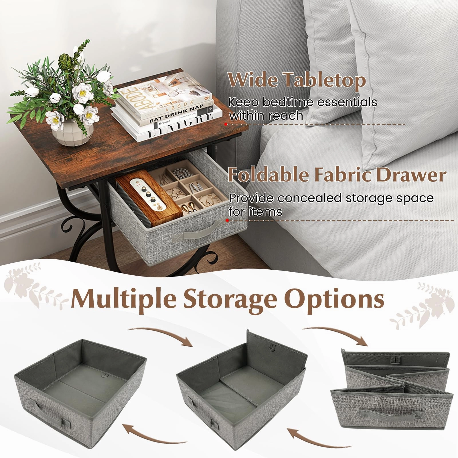 Giantex Nightstand Set of 1/2