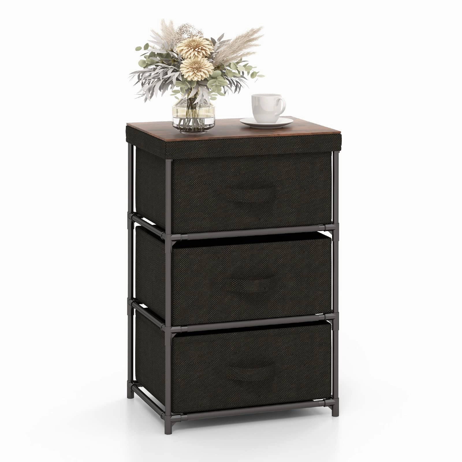 Giantex Nightstand Set of 2 with 2 Fabric Drawers