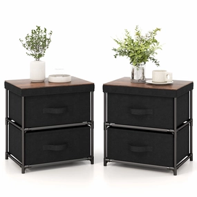 Giantex Nightstand Set of 2 with 2 Fabric Drawers office chair, ergonomic chair