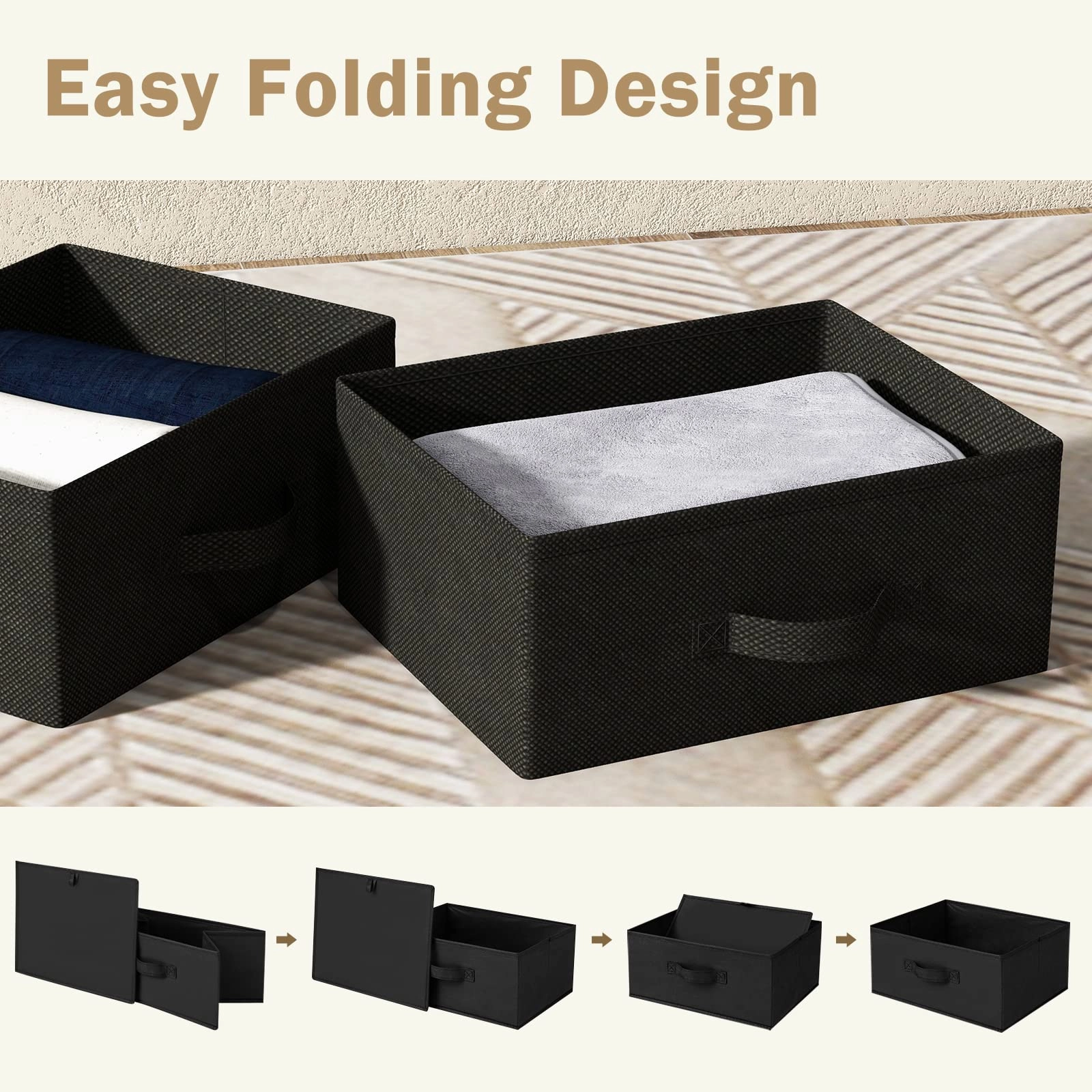 Giantex Nightstand Set of 2 with 2 Fabric Drawers