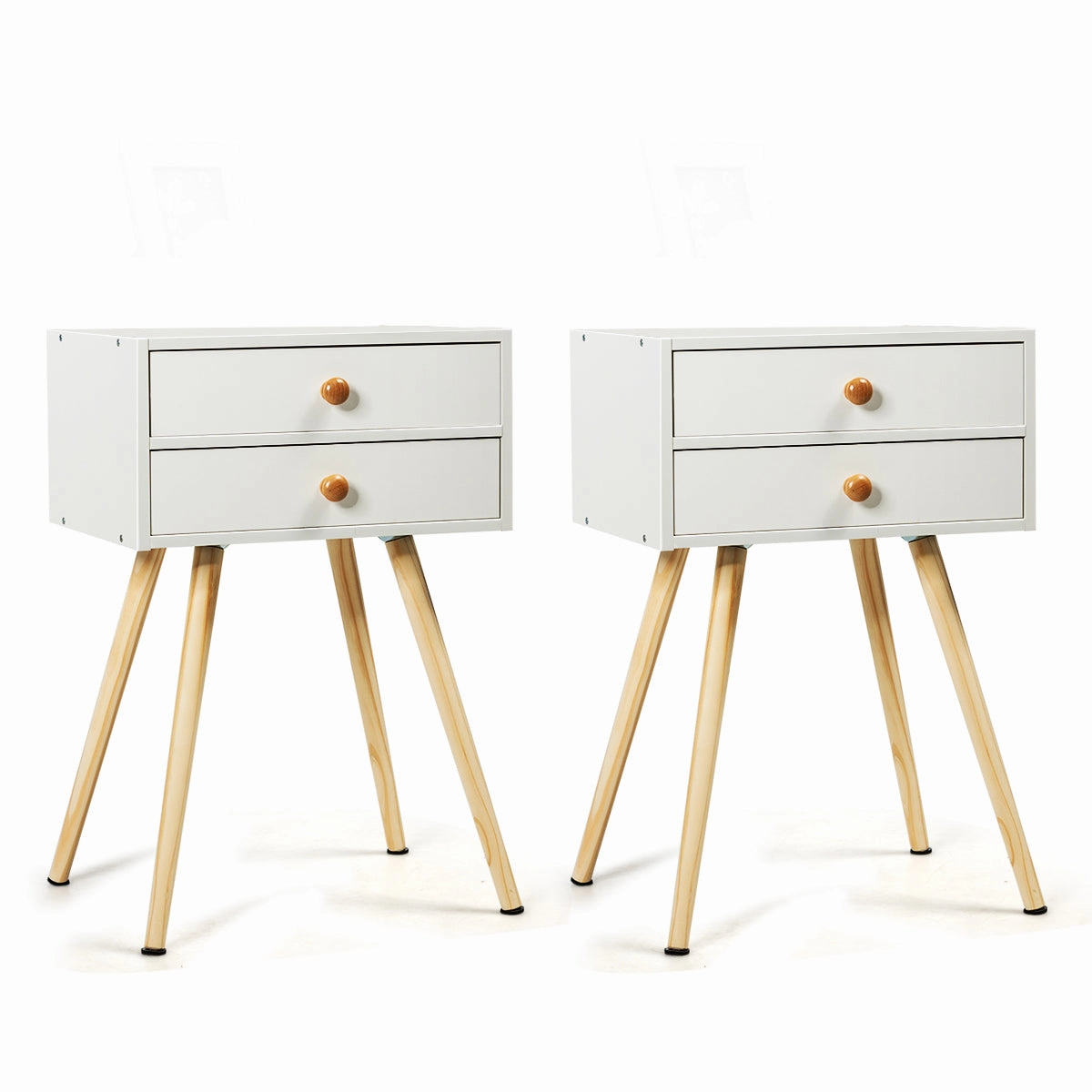 Giantex Nightstand W/2 Drawers for Bedroom