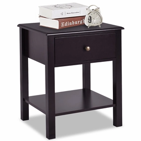 Giantex Nightstand W/Drawer and Shelf, Stable Frame Storage Cabinet entry bench, mudroom storage