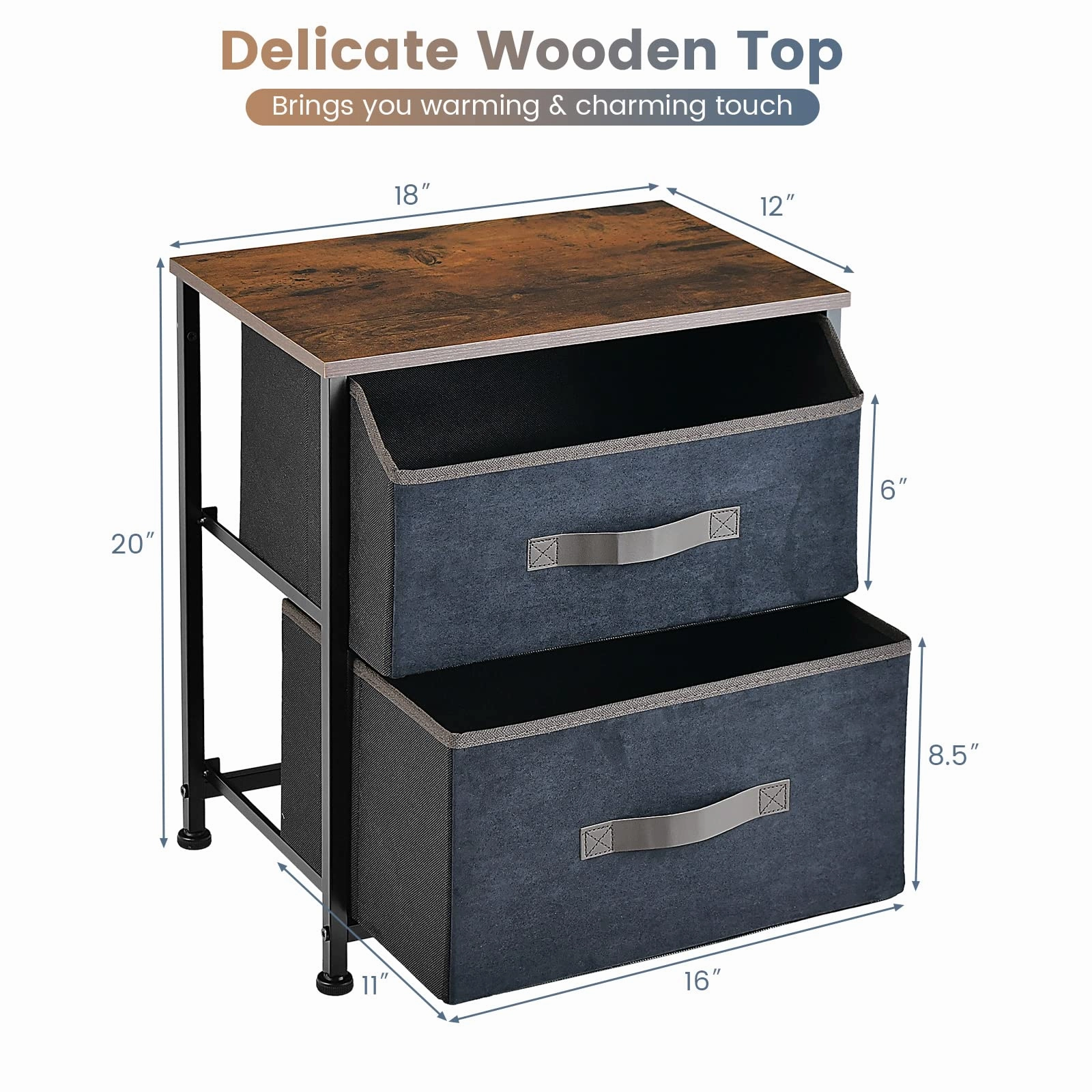 Giantex Nightstand with 2 Drawers
