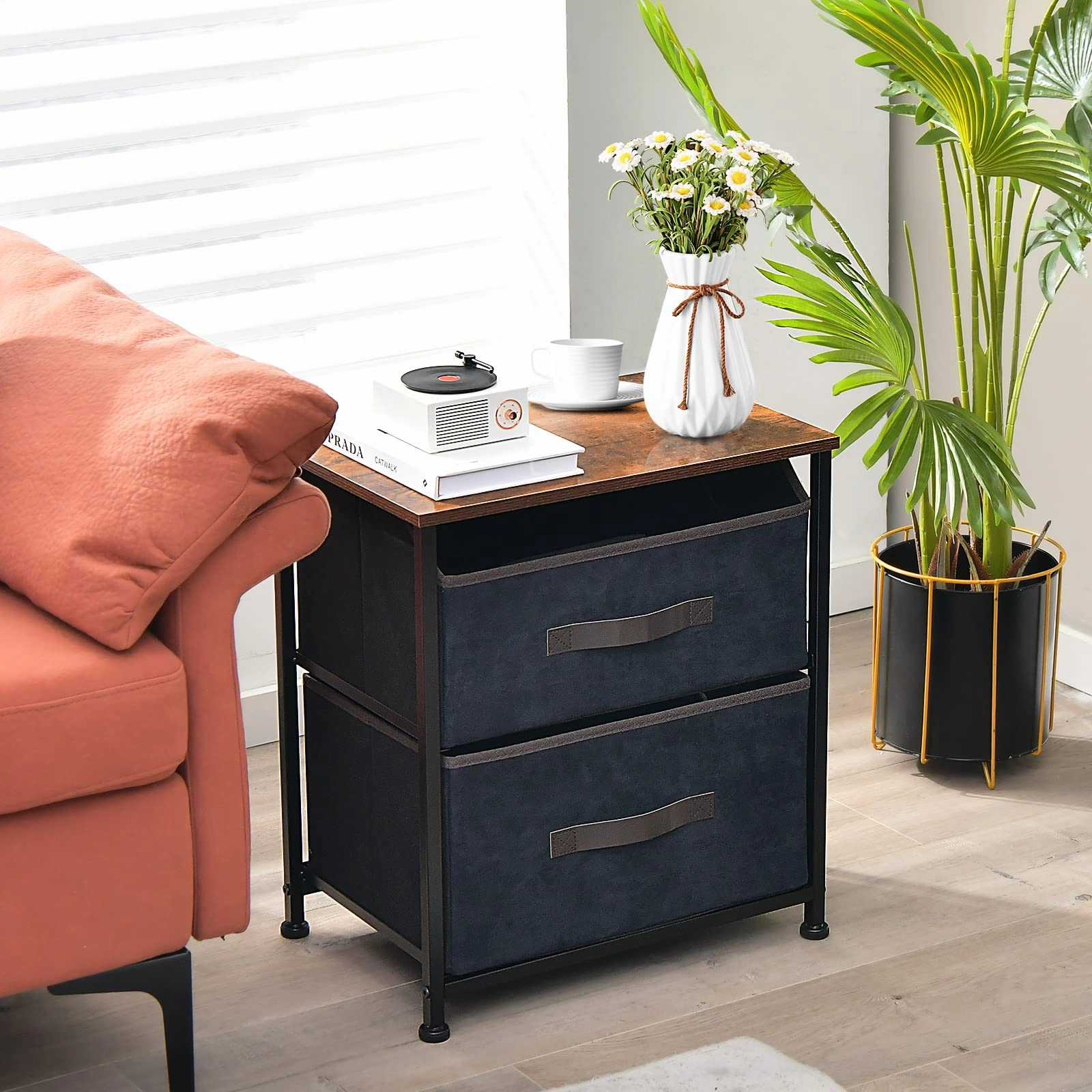Giantex Nightstand with 2 Drawers